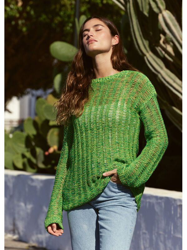 Lana Grossa PULLOVER Linissimo & Solo Lino - Strikkeoppskrift (SE)
