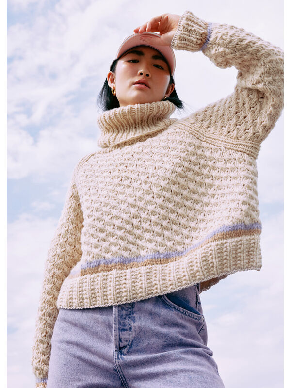 Lana Grossa PULLOVER Lovely Cotton (lala Berlin) & Brillino - Strikkeoppskrift (SE)