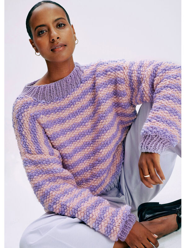 Lana Grossa PULLOVER Lala Berlin Flamy & Lala Berlin Lovely Cotton - Strikkeoppskrift (SE)
