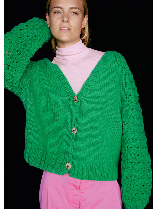 Lana Grossa RAGLANCARDIGAN Merino Cardato - Strikkeoppskrift (SE)