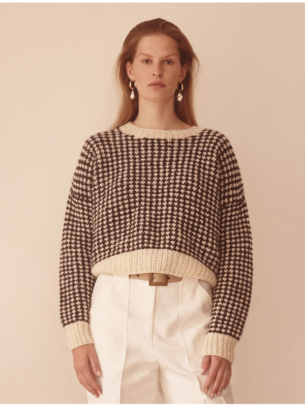 Lana Grossa KORT PULLOVER Brigitte No. 2 - Strikkeoppskrift (DK)