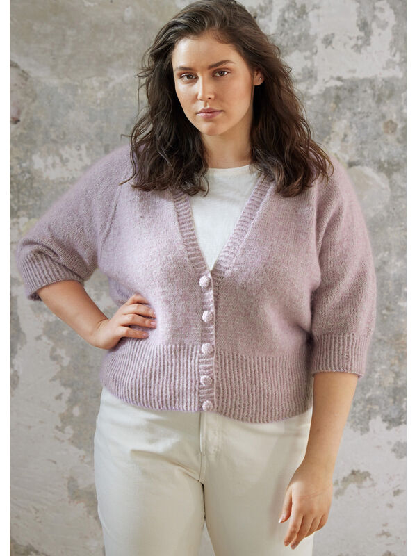 Lana Grossa CARDIGAN JOLENE Size Plus - Ecopuno & Silkhair - Strikkeoppskrift (DK)