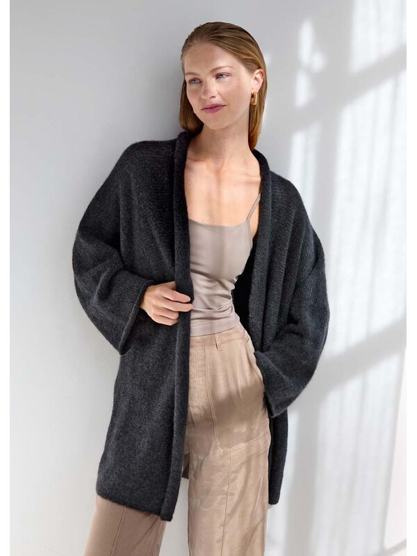 Lana Grossa KIMONOJAKKE Cashmere Kiss - Strikkeoppskrift (DK)