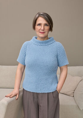 RAGLANPULLOVER MED HALVE ERMER Cosy Socks fra Lana Grossa