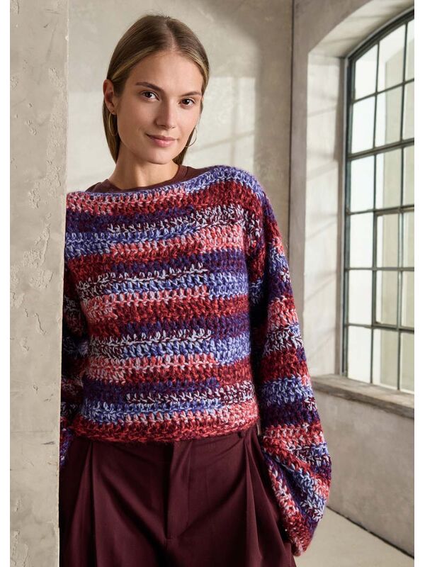 Lana Grossa HEKLET PULLOVER Cool Merino & Superkid Seta - Hekleopskrift (SE)