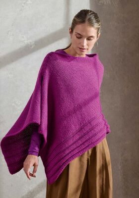 PONCHO Cool Merino Big - Strikkeoppskrift (SE) fra Lana Grossa