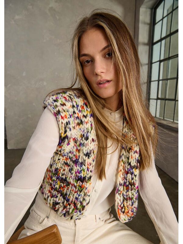 Lana Grossa VEST Confetti Print - Strikkeoppskrift (SE)
