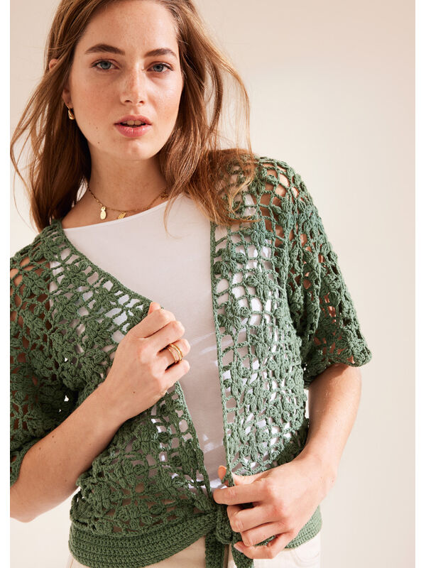 Lana Grossa HEKLET BOLERO Elastico - Hekleoppskrift (DK)