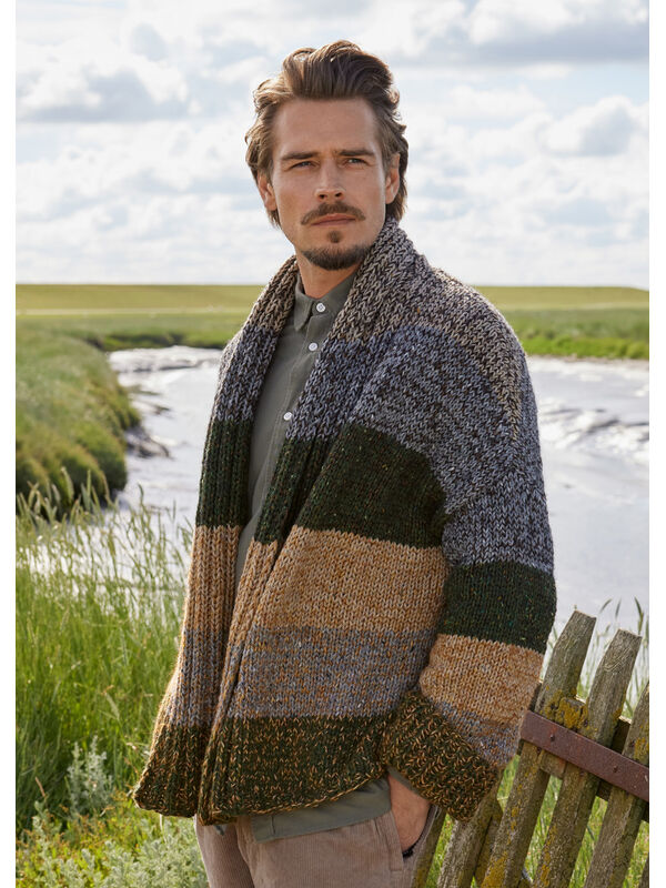 Lana Grossa CARDIGAN Landlust Soft Tweed 90 & Puno Due - Strikkeoppskrift (SE)