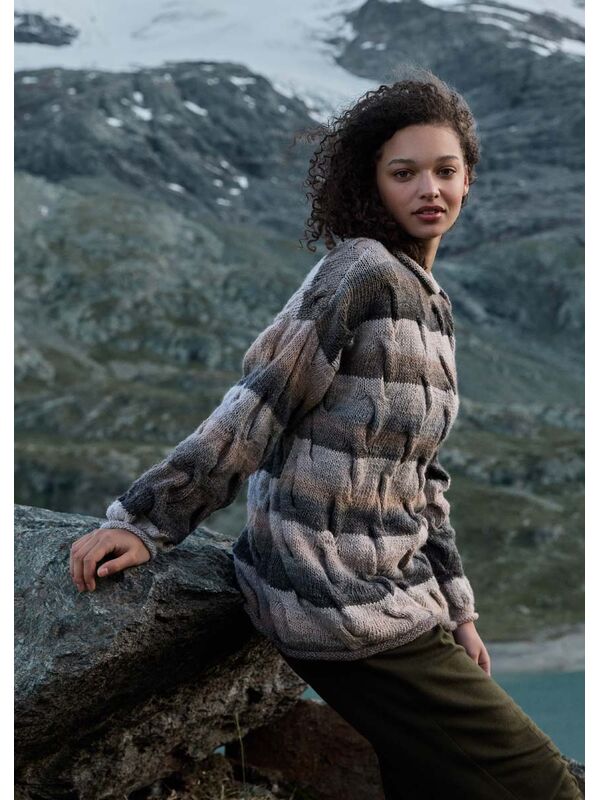 Lana Grossa FLETTEPULLOVER Gomitolo Fumo