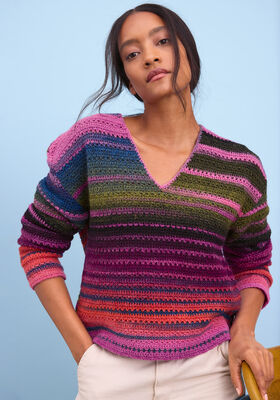 HEKLET V-PULLOVER Gomitolo Modo fra Lana Grossa