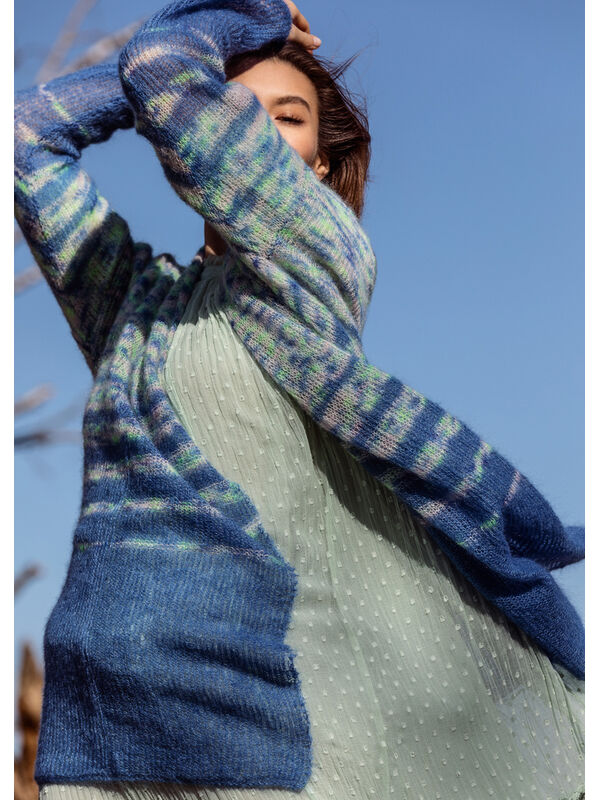 Lana Grossa JAKKE Silkhair Hand-dyed & Silkhairy - Strikkeoppskrift (NO)