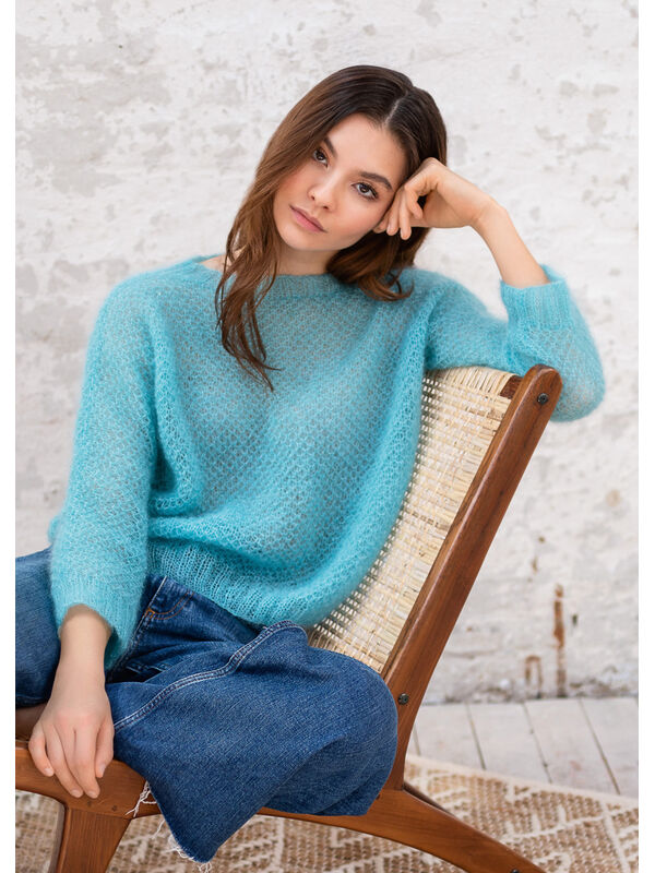 Lana Grossa PULLOVER Silkhair Hand-dyed - Strikkeoppskrift (NO)