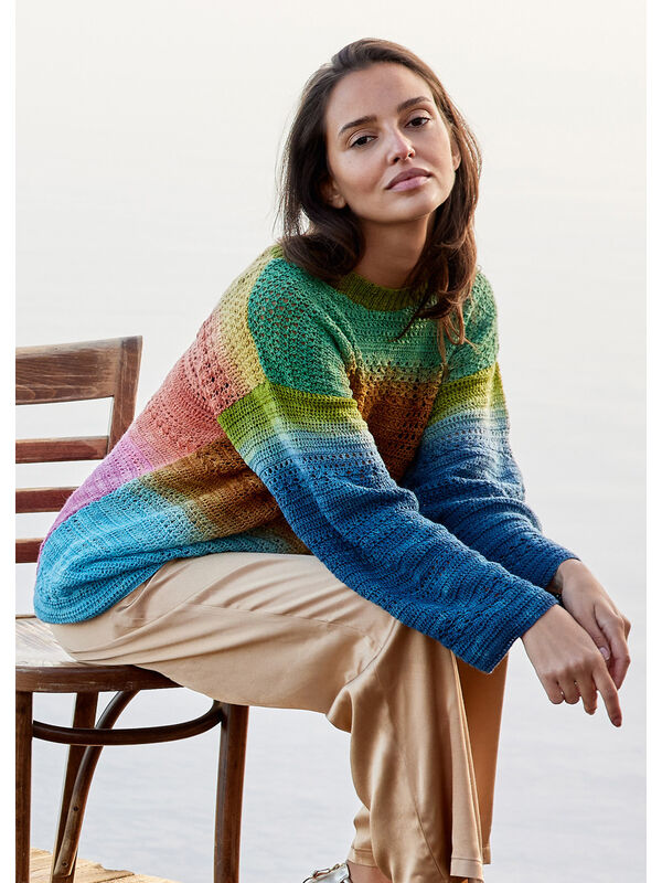 Lana Grossa HEKLET PULLOVER Cool Wool Lace Hand-dyed - Hekleoppskrift (DK)