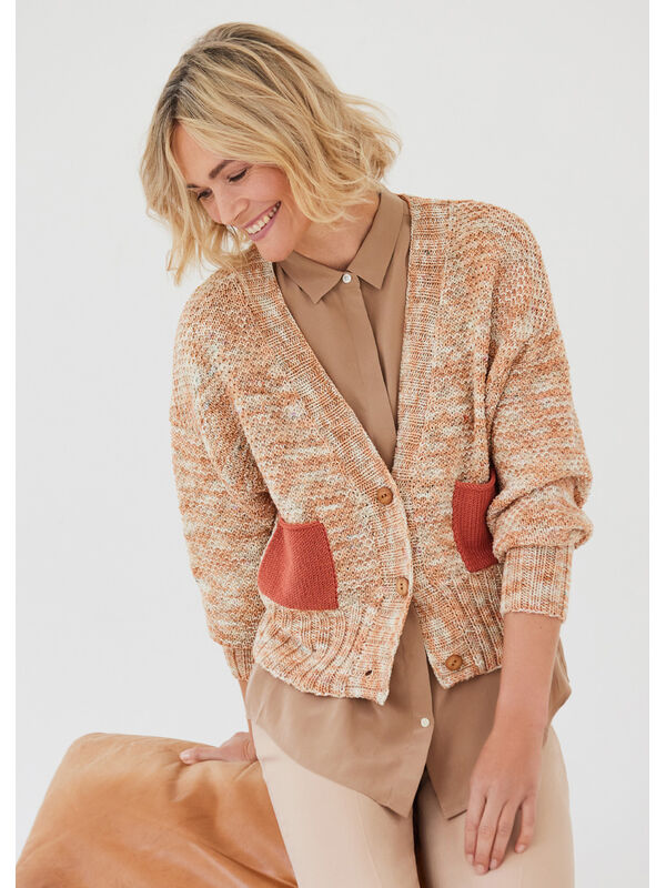 Lana Grossa JAKKE Cool Wool hand-dyed & Cool Wool - Strikkeoppskrift (DK)