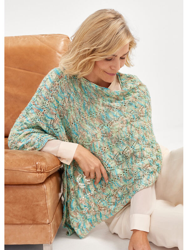 Lana Grossa PONCHO Ecopuno Hand-dyed - Strikkeoppskrift (DK)