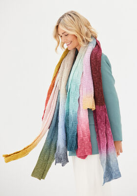 HEKLET SJAL Cool Wool Lace Hand-dyed - Hekleoppskrift (DK) fra Lana Grossa