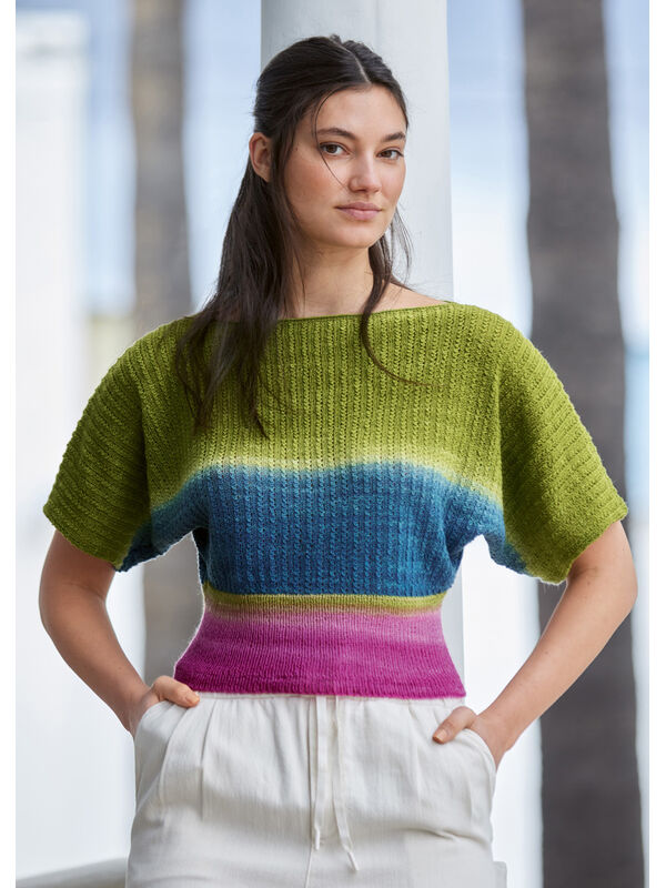 Lana Grossa PULLOVER Cool Wool Lace Hand-dyed - Strikkeoppskrift (DK)