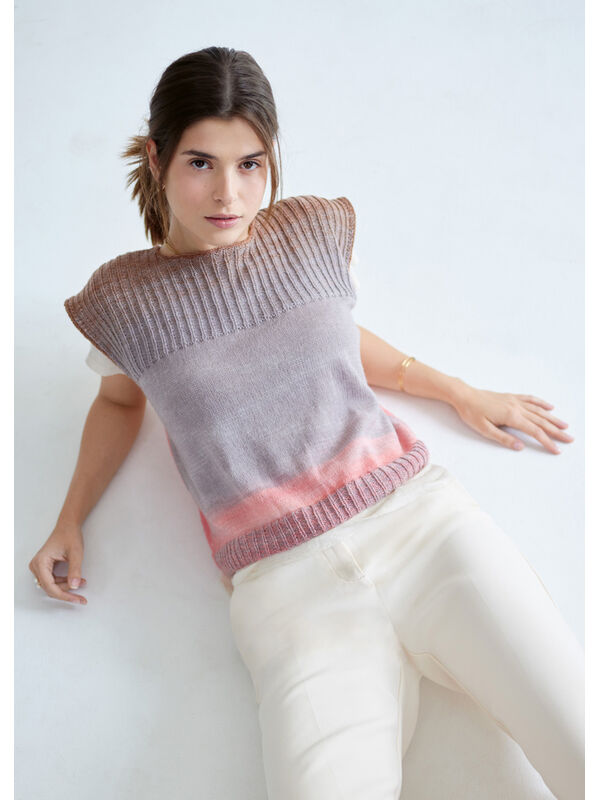 Lana Grossa SLIPOVER Cool Wool Lace hand-dyed - Strikkeoppskrift (SE)