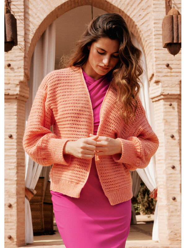 Lana Grossa HEKLET CARDIGAN Ecopuno - Hekleopskrift (SE)