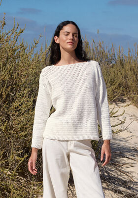 HEKLET PULLOVER Linissimo - Hekleopskrift (DK) fra Lana Grossa