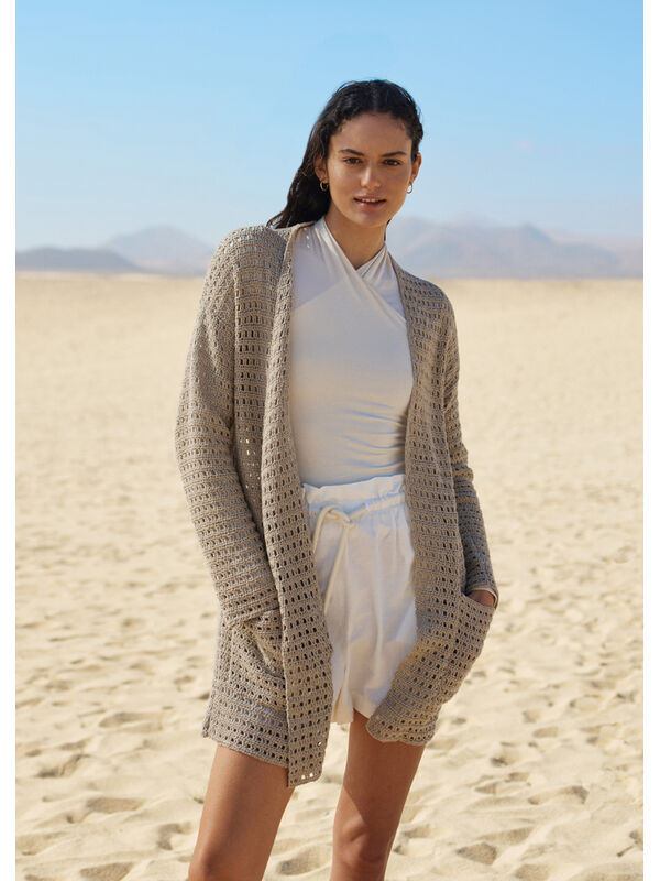 Lana Grossa HEKLET CARDIGAN Linissimo - Hekleopskrift (DK)