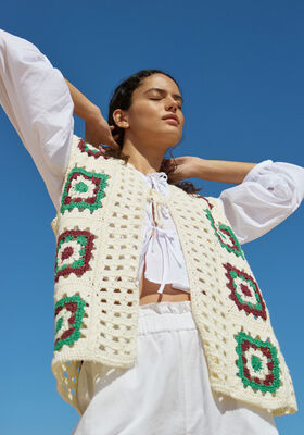 HEKLET VEST Soft Cotton - Hekleopskrift (DK) fra Lana Grossa