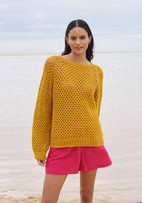 HEKLET RAGLANPULLOVER Landlust Baumwolle - Hekleopskrift (DK) fra Lana Grossa