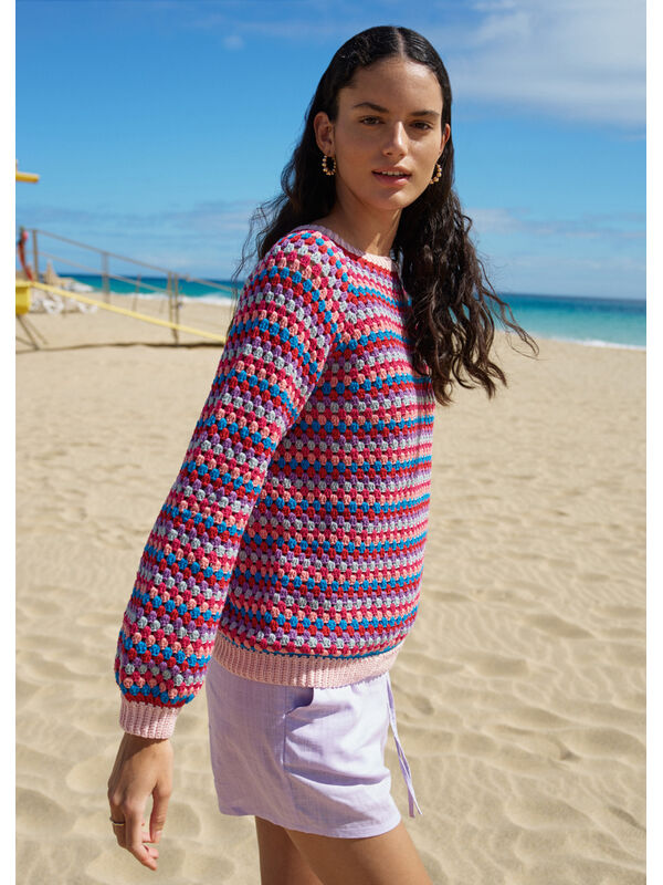 Lana Grossa HEKLET RAGLANPULLOVER Elastico - Hekleopskrift (DK)