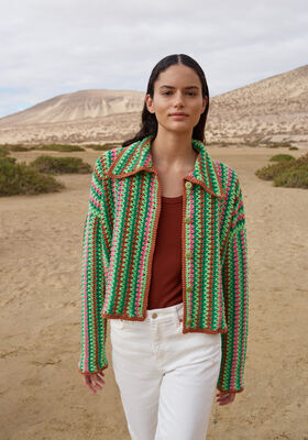 HEKLET CARDIGAN Organico - Hekleopskrift (DK) fra Lana Grossa