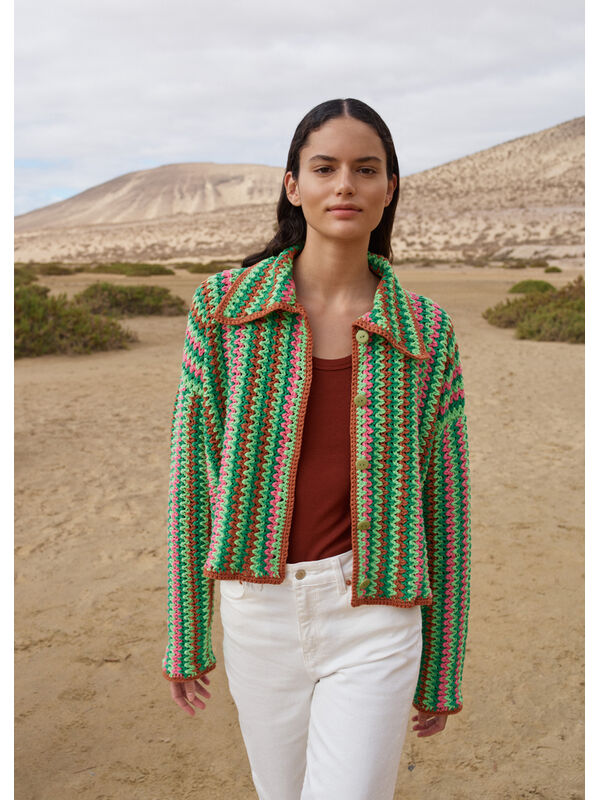Lana Grossa HEKLET CARDIGAN Organico - Hekleopskrift (DK)