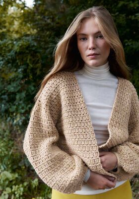 HEKLET KORT JAKKE Cool Merino Big - Hekleopskrift (NO) fra Lana Grossa