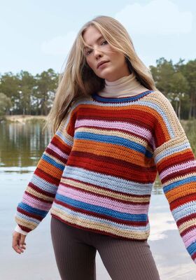 PULLOVER Cool Merino - Hekleopskrift (NO) fra Lana Grossa