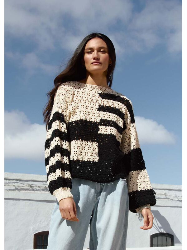 Lana Grossa HEKLET PULLOVER Setapura - Hekleopskrift (NO)