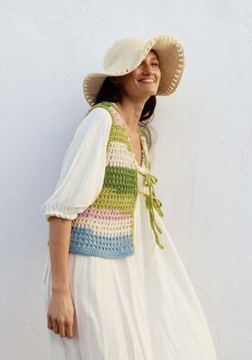 HEKLET VEST Natural Cotton - Hekleopskrift (NO) fra Lana Grossa