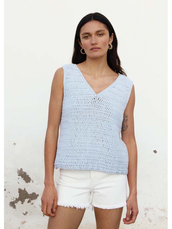 Lana Grossa HEKLET TOPP Natural Cotton - Hekleopskrift (NO)