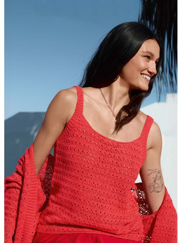 Lana Grossa HEKLET TOPP Summer Cashmere - Hekleopskrift (NO)