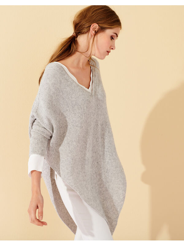 Lana Grossa PONCHO PULLOVER Ecopuno - Strikkeinstruksjoner (DK)