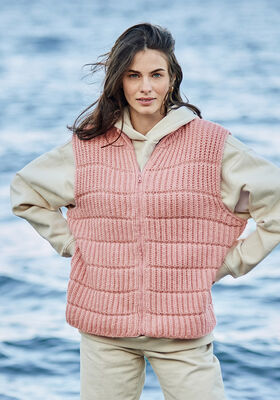 VEST Cool Merino Big - Strikkeoppskrift (DK) fra Lana Grossa