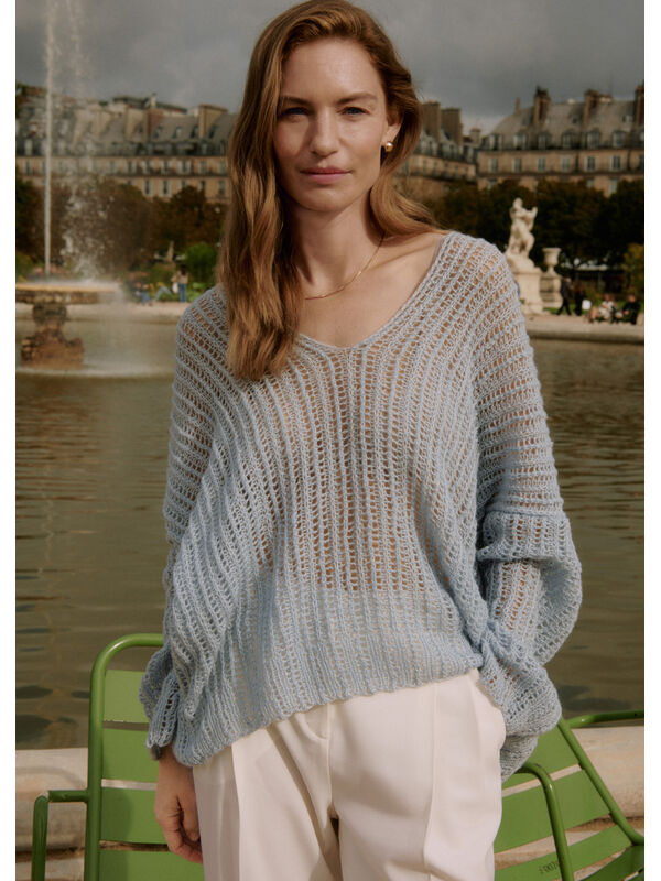 Lana Grossa V-PULLOVER Puno Luce - Strikkeoppskrift (DK)