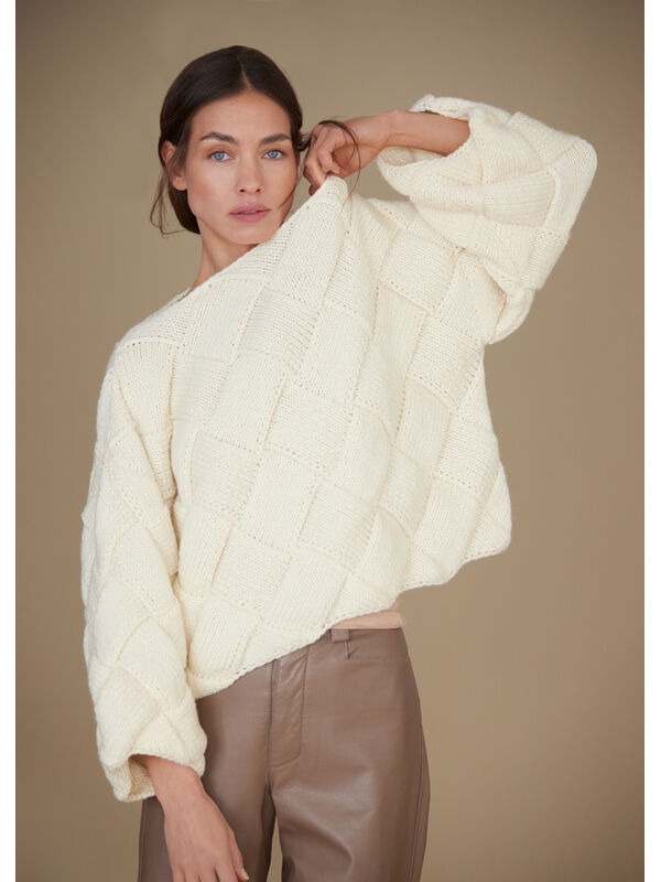 Lana Grossa GENSER I KONTESTRIKK Cool Merino Big - Strikkeoppskrift (NO)