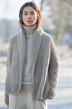 Lana Grossa JAKKE MED SJALSKRAVE Cool Merino Big - Strikkeoppskrift (NO)