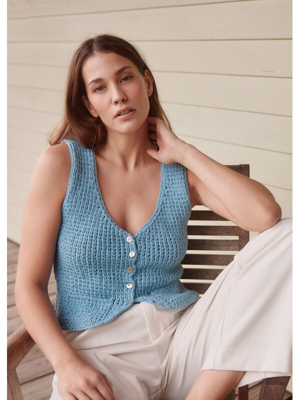 Lana Grossa VEST Riccio - Strikkeoppskrift (NO)