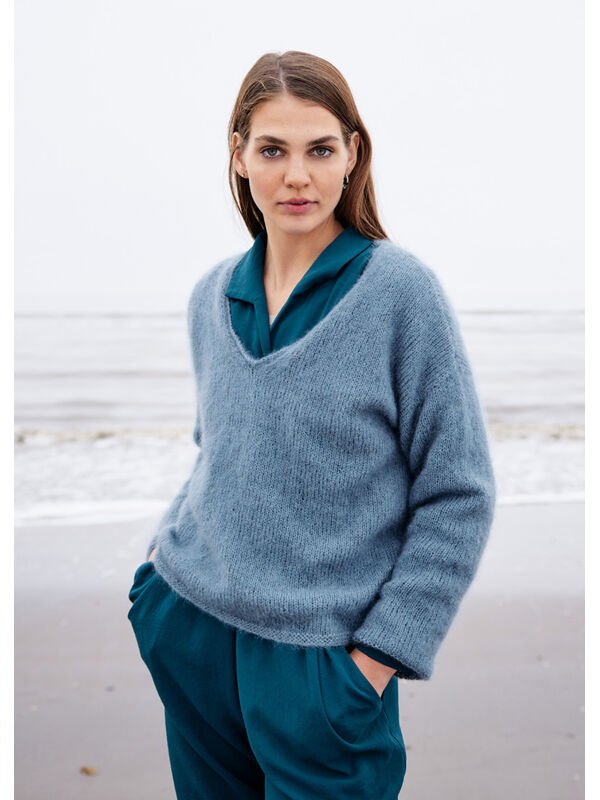 Lana Grossa PULLOVER Silkhair - Strikkeoppskrift (DK)
