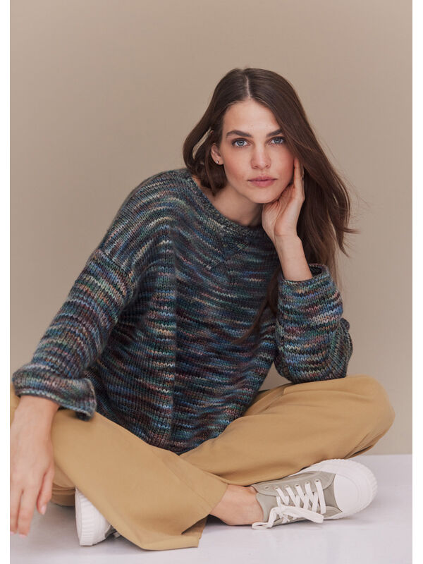 Lana Grossa PULLOVER Cool Merino Big Color - Strikkeoppskrift (DK)
