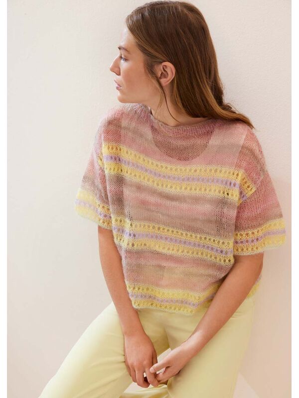 Lana Grossa T-SHIRT Silkhair & Cottonhair - Strikkeoppskrift (DK)