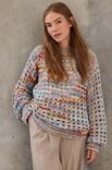 Lana Grossa PULLOVER Cotonella Multi - Strikkeoppskrift (DK)