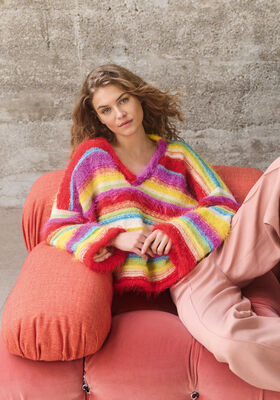 V-GENSER MED STRIPER Basta, Bottoni & Summer Softness fra Lana Grossa