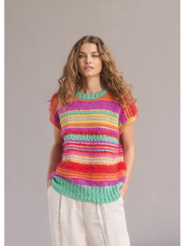 Lana Grossa SLIPOVER MED STRIPER Basta, Bottoni & Summer Softness