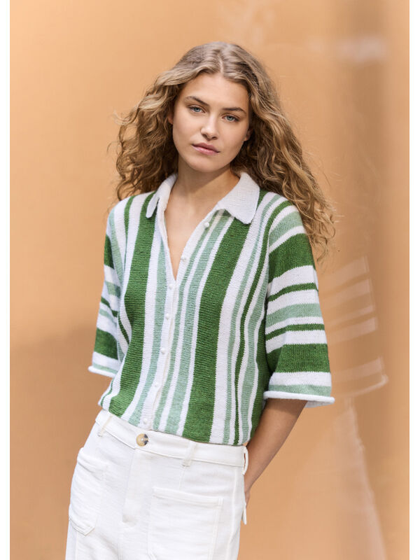 Lana Grossa POLOJAKKE MED STRIPER Ecopuno